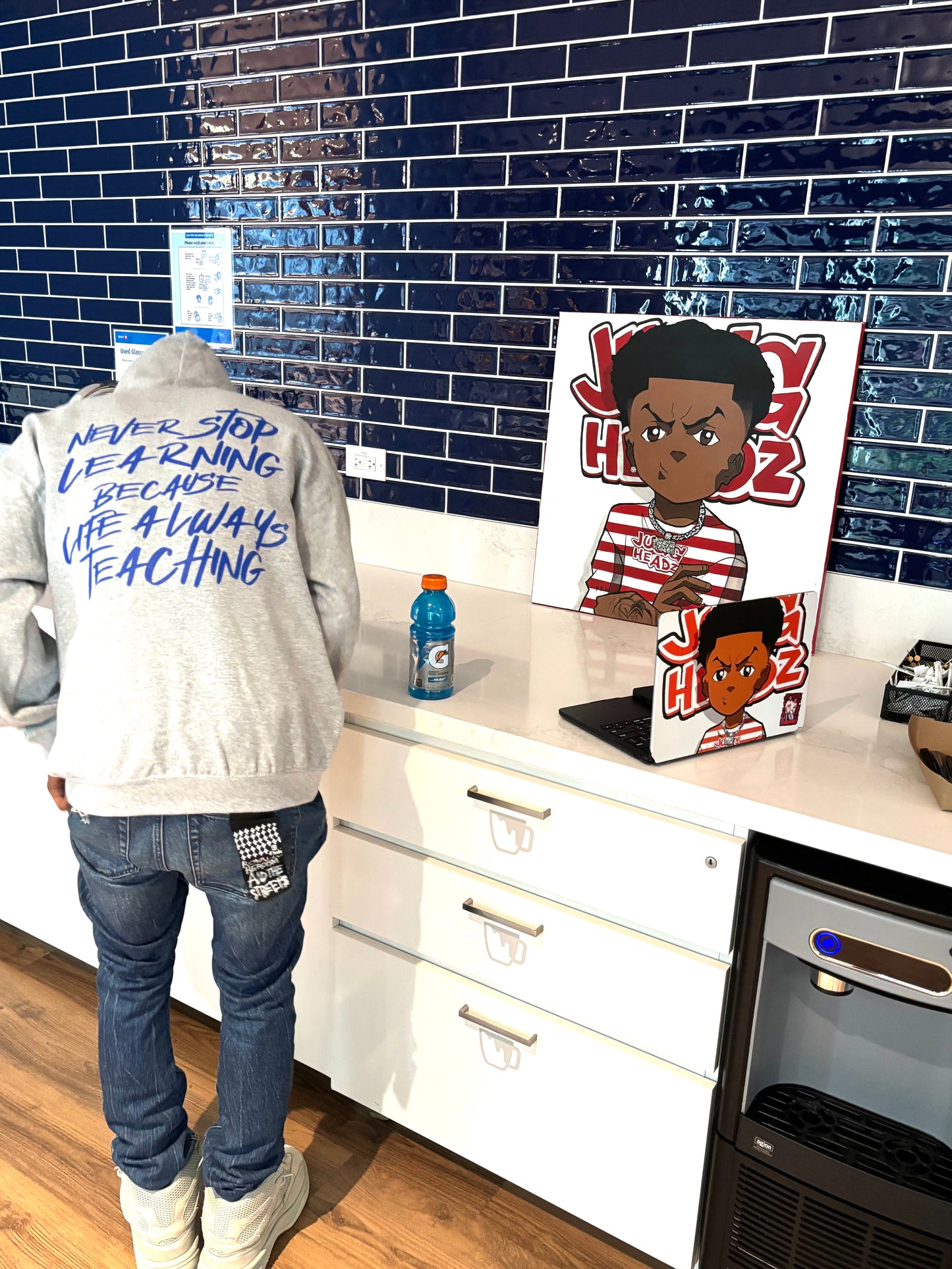 Never Stop Learning Grey Hoodie