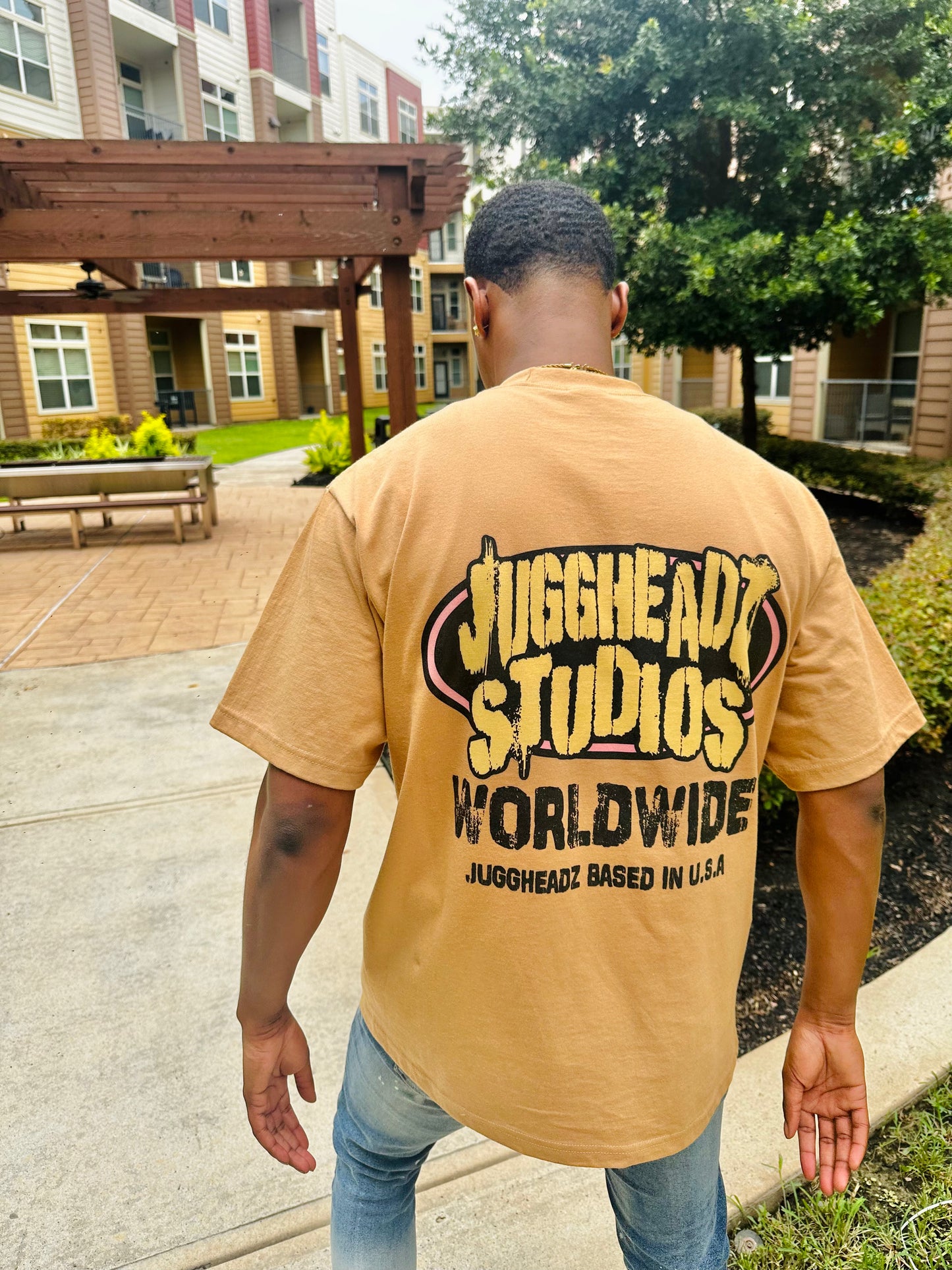 Tan JUGGHEADz Studios Tee